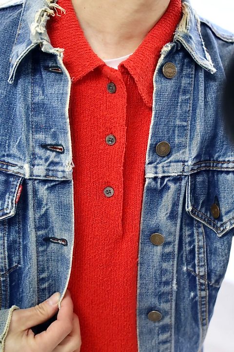 A.PRESSE 2026 STYLE1 Washed Silk Nep Polo Shirt"RED"スタイル