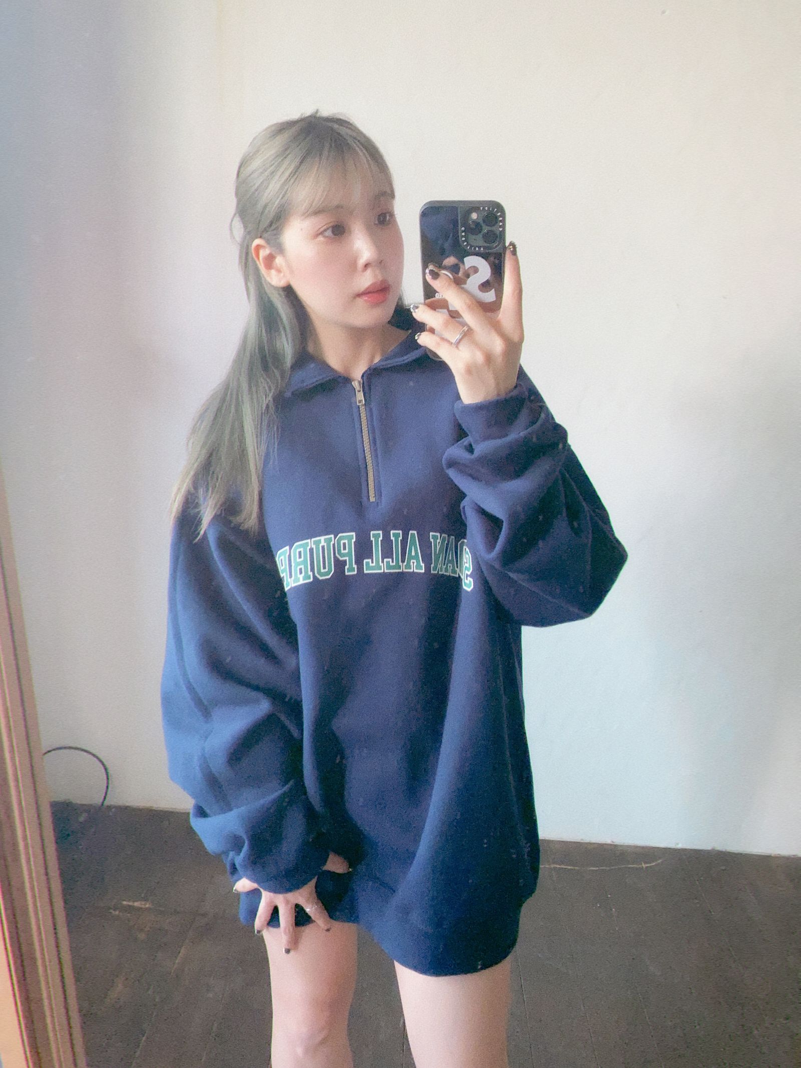 SEDAN ALL-PURPOSE FW23 Arch Logo Quarter Zip Sweatshirt"Navy"スタイル