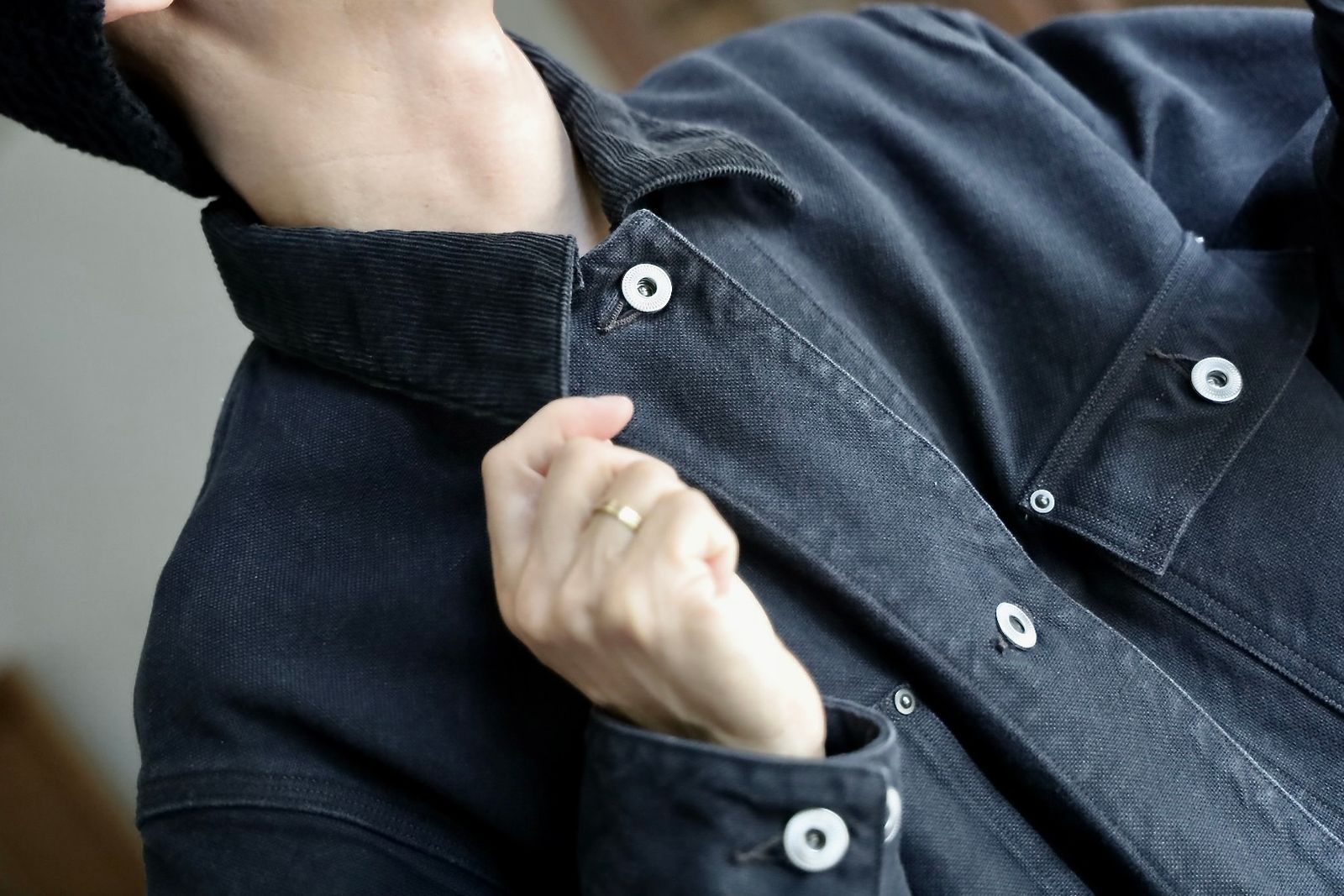 アプレッセ 2025 STYLE2 Vintage Silk Hemp Coverall Jacket(25AAP-01-53)BLACK
