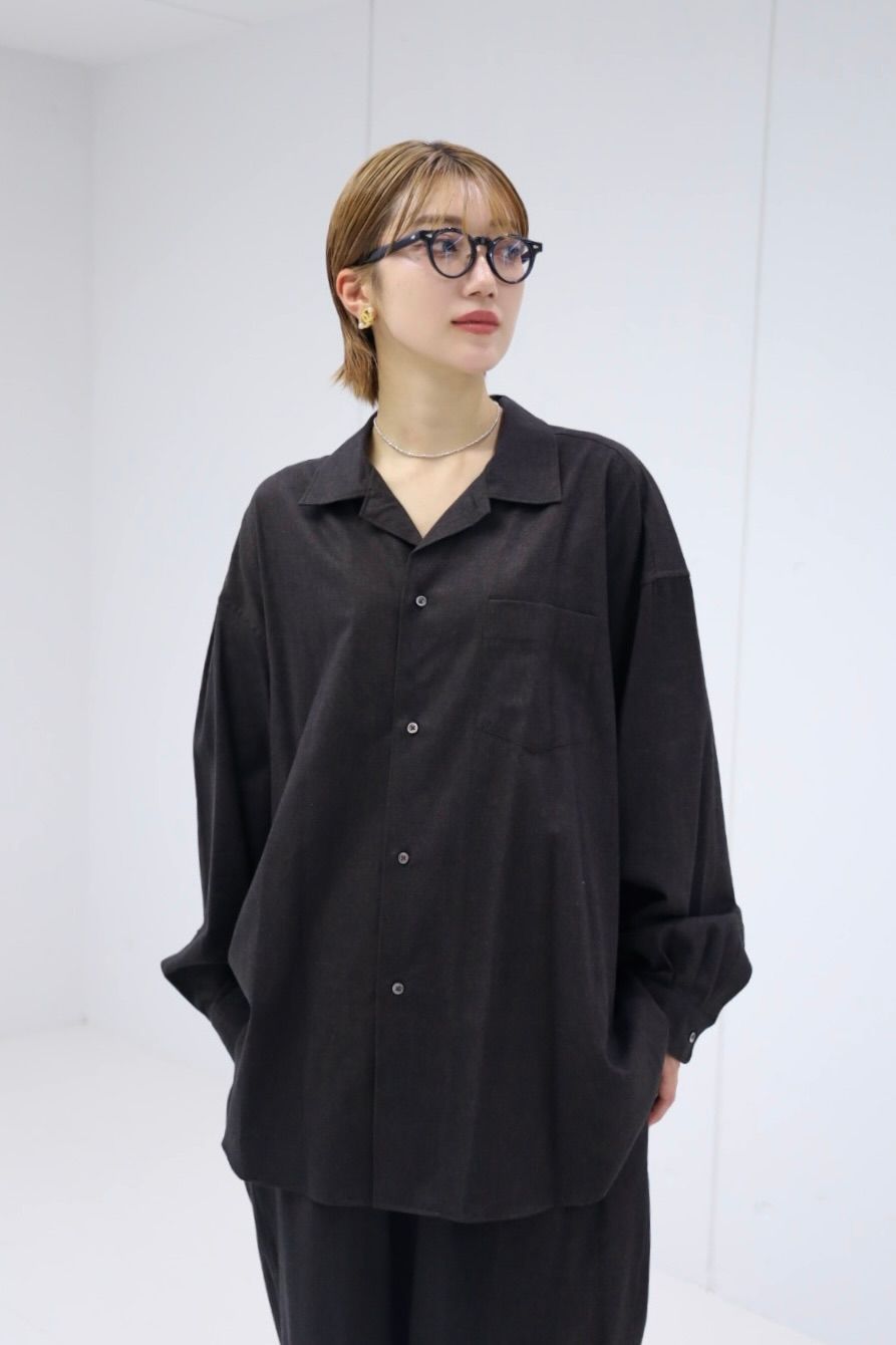 グラフペーパー 25AW SIDOGRAS Cotton Herringbone Flannel Sleeping Shirt(GM254-50044)BLACK☆10月25日(土)発売！