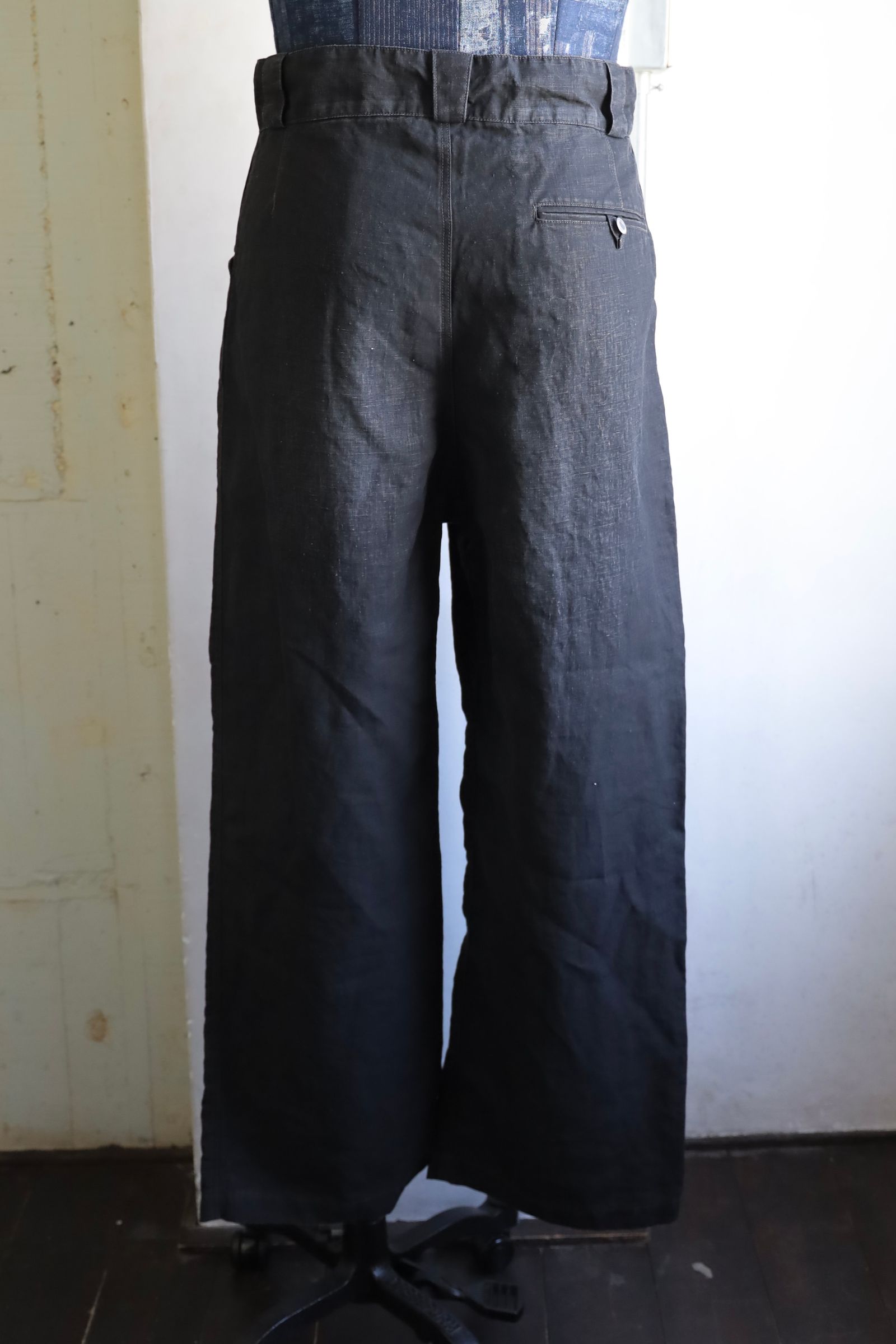 アプレッセ Vintage Black Linen Trousers (25SAP-04-19H) BLACK