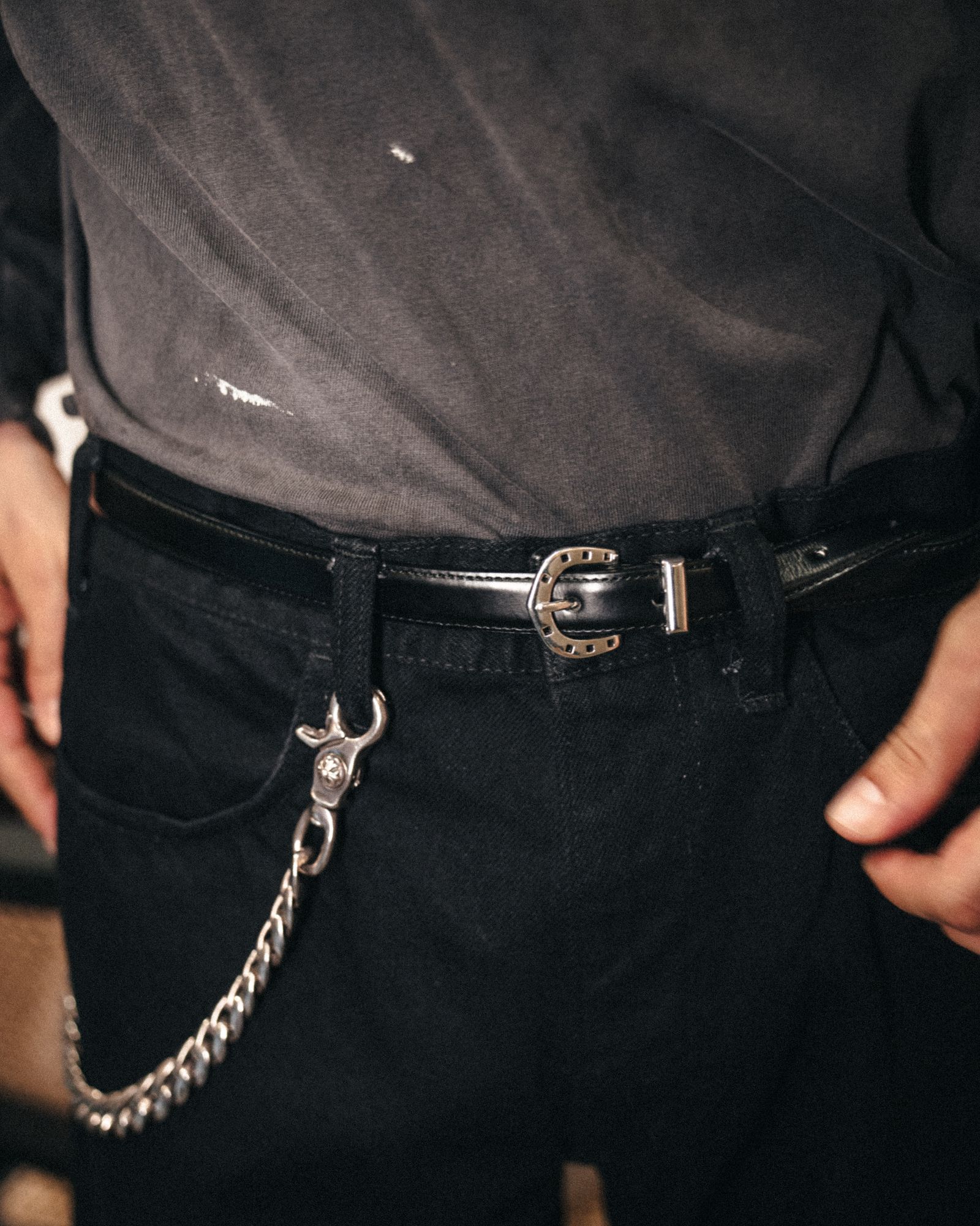 セントマイケル 26AW SAINT_BELT (SM-MK1-0000-082)BLACK×SILVER☆8月8日(土)発売！