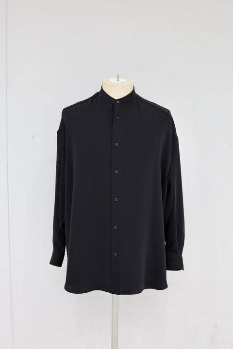 グラフペーパー26SS WOMENS Satin Oversized Band Collar Shirt(GL261-50078B)BLACK☆1月10日(土)発売！