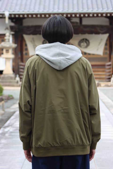 FreshService SWEAT HOODED SWING TOP"KHAKI×HEATHER GRAY"style