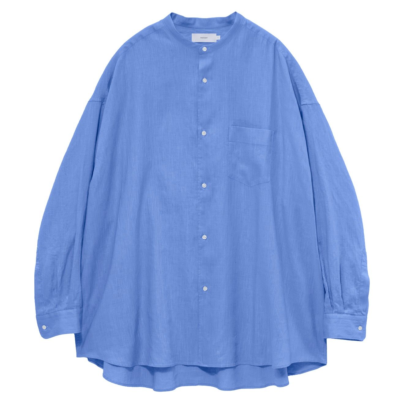 グラフペーパー Linen L/S Oversized Band Collar Shirt(GM262-50040B)BLUE☆6月20日(土)発売！