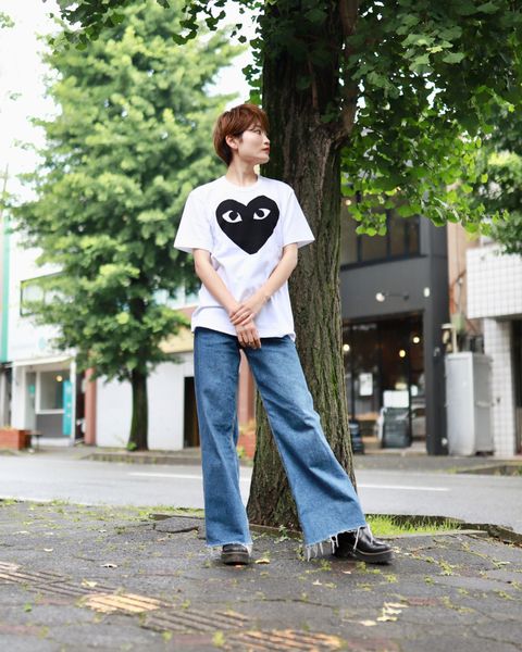 プレイコムデギャルソン BLACK HEART Tシャツstyle.2023.6.18