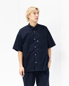 グラフペーパー 26SS Solotex Twill S/S Oversized Box Shirt(GM261-50159B)NAVY☆3月20日(金)発売！