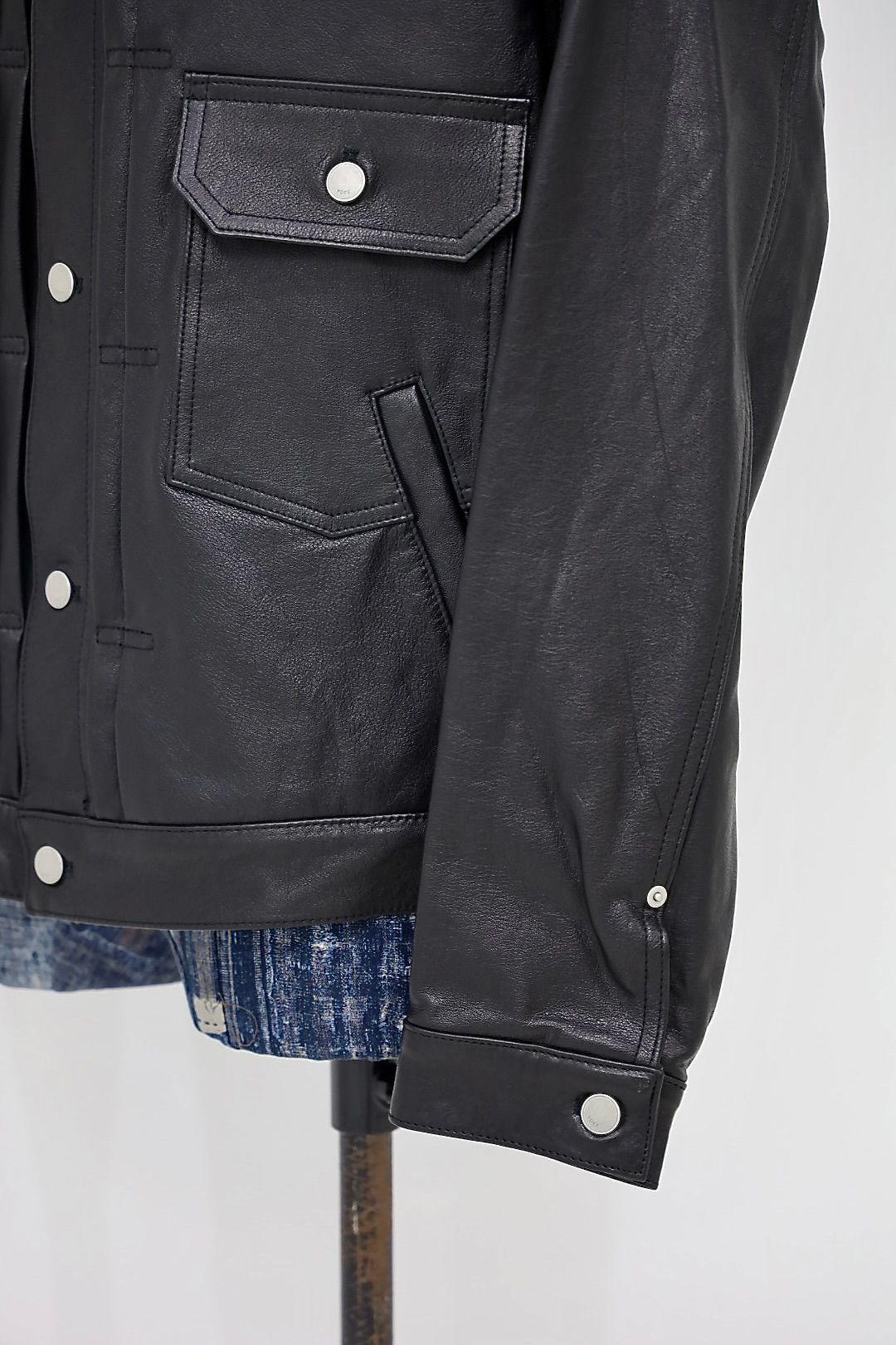 YOKE 26FW Leather Trucker Jacket(YK26FW01305B)Black