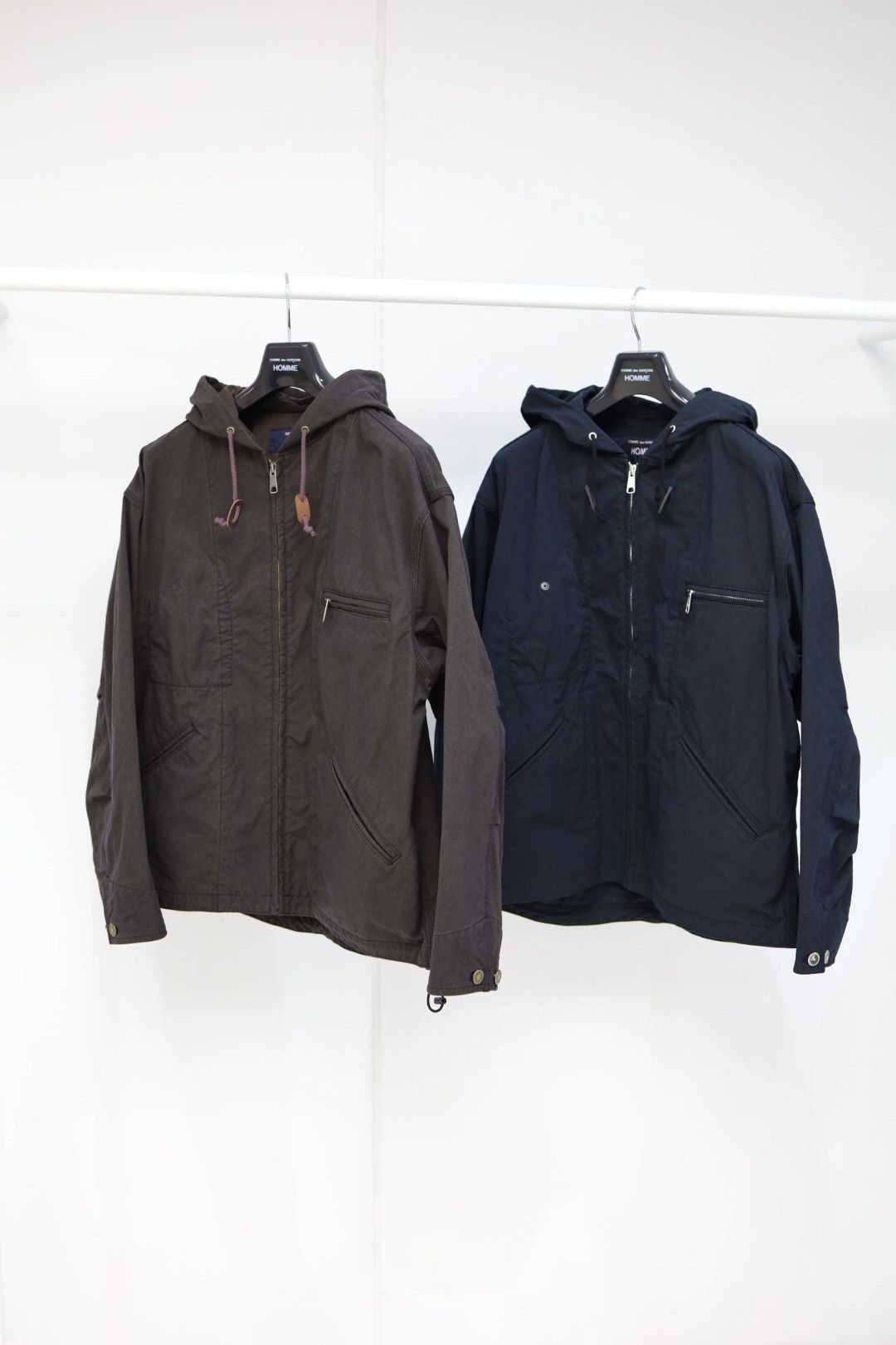 コムデギャルソンオム26SS ナイロンオックス製品染ジップアップフーディ(HQ-J003-051)BROWN☆2月6日(金)発売！