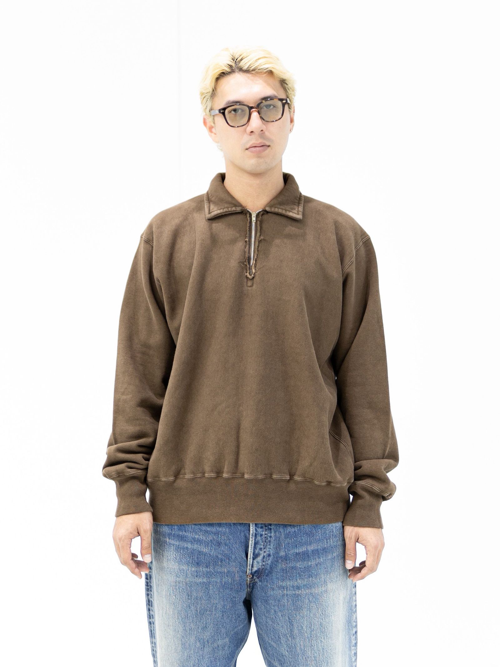 アプレッセ STYLE2 Vintage Half Zip Sweatshirt (BROWN)MARKスタイル