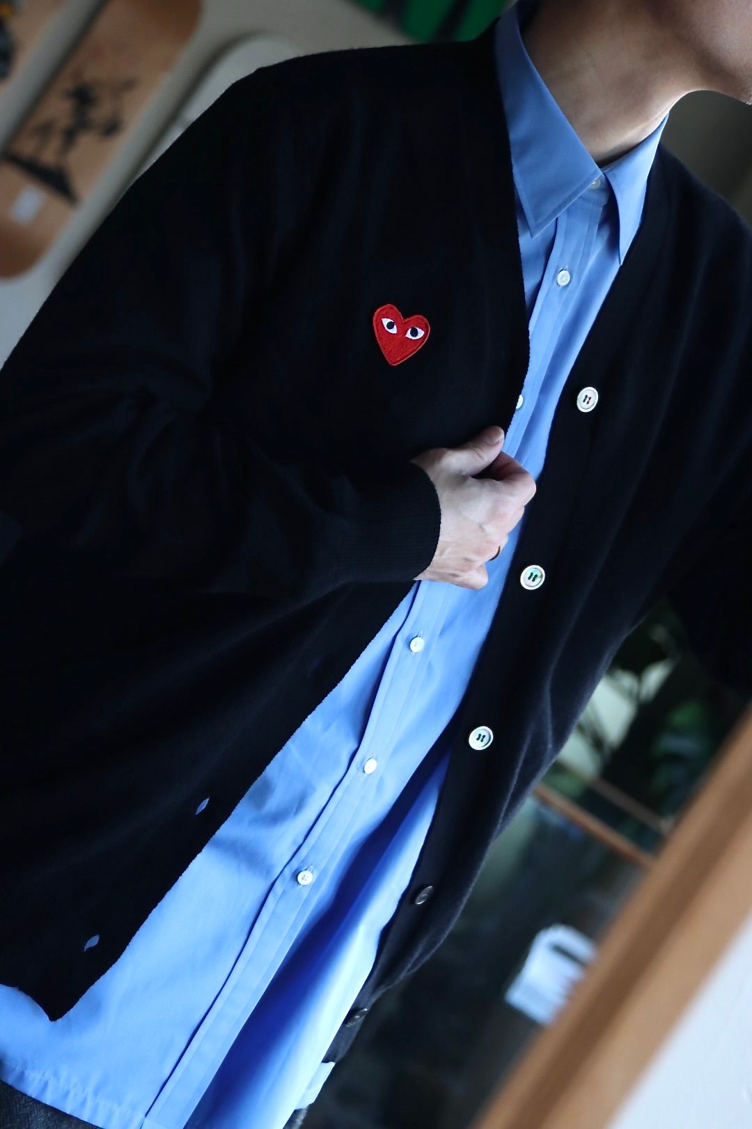 PLAY COMME des GARCONS  PLAY CARDIGANスタイル.12.13.