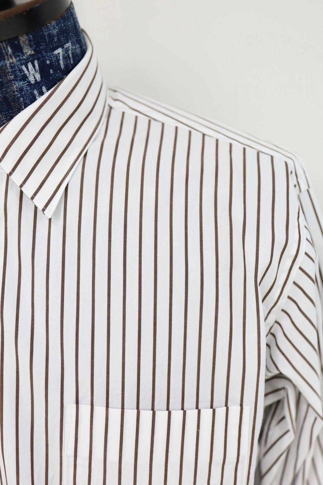 グラフペーパー 25AW SIDOGRAS Stripe Regular Collar Shirt(GM254-50024STB])BROWN STRIPE☆10月25日(土)発売！