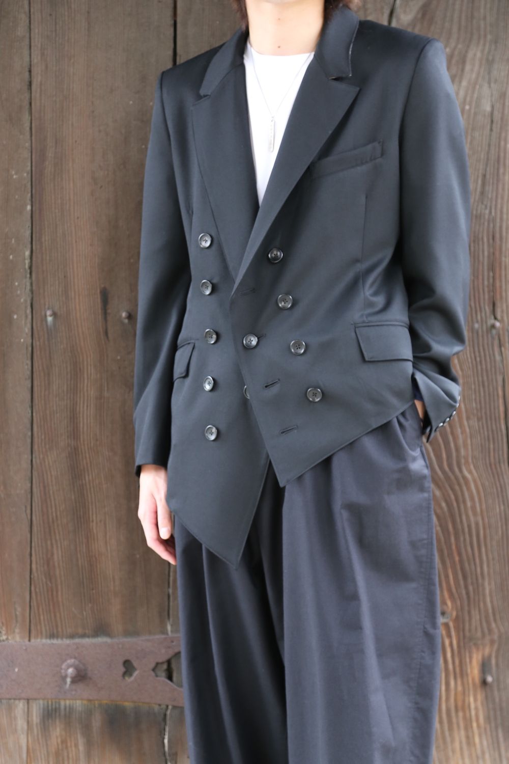 sulvam 2020AW Gabardine double jacket"BLK" style.2020.7.10.