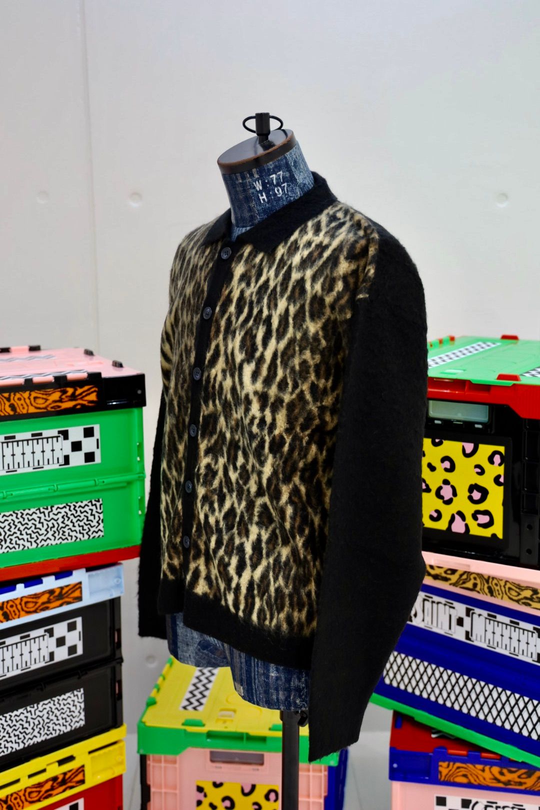セントマイケル  LEOPARD KNIT CARDIGAN(SM-HR1-0000-073)BLACK★10月11日(土)発売！
