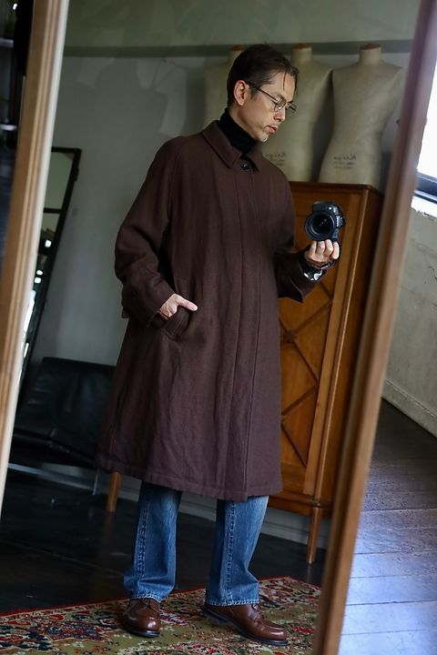 blurhms Classic Wool Balmacaan Coat"BROWN"スタイル.2025.10.13.