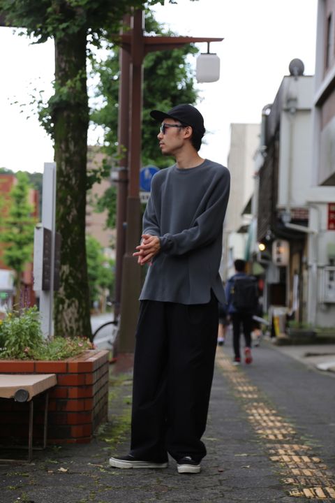 Graphpaper Waffle L/S Tee(GM203-70139B)"GRAY"Style.2020.7.15.