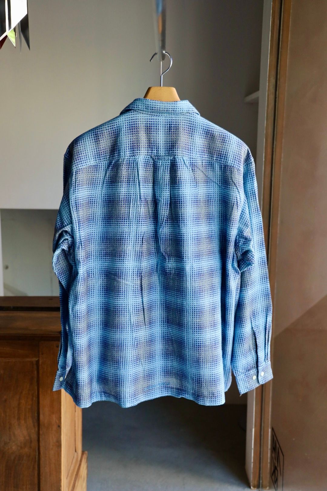 セダンオールパーパス FW25 Printed Plaid Flannel Open Collar Shirt(SD25F-SH02)Blue×Navy☆9月6日(土)発売！