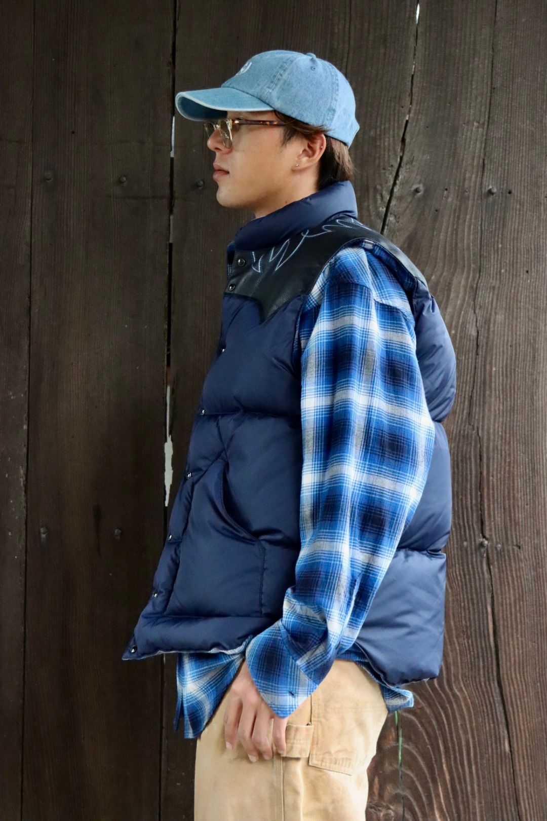 RAFU23AW RMFC DOWN VEST W/EMB'D "BLEU"スタイル