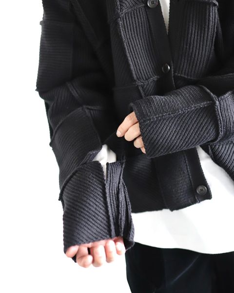 YOKE  ヨーク 24SS PATCHWORK RIB BUTTONED CARDIGANスタイル
