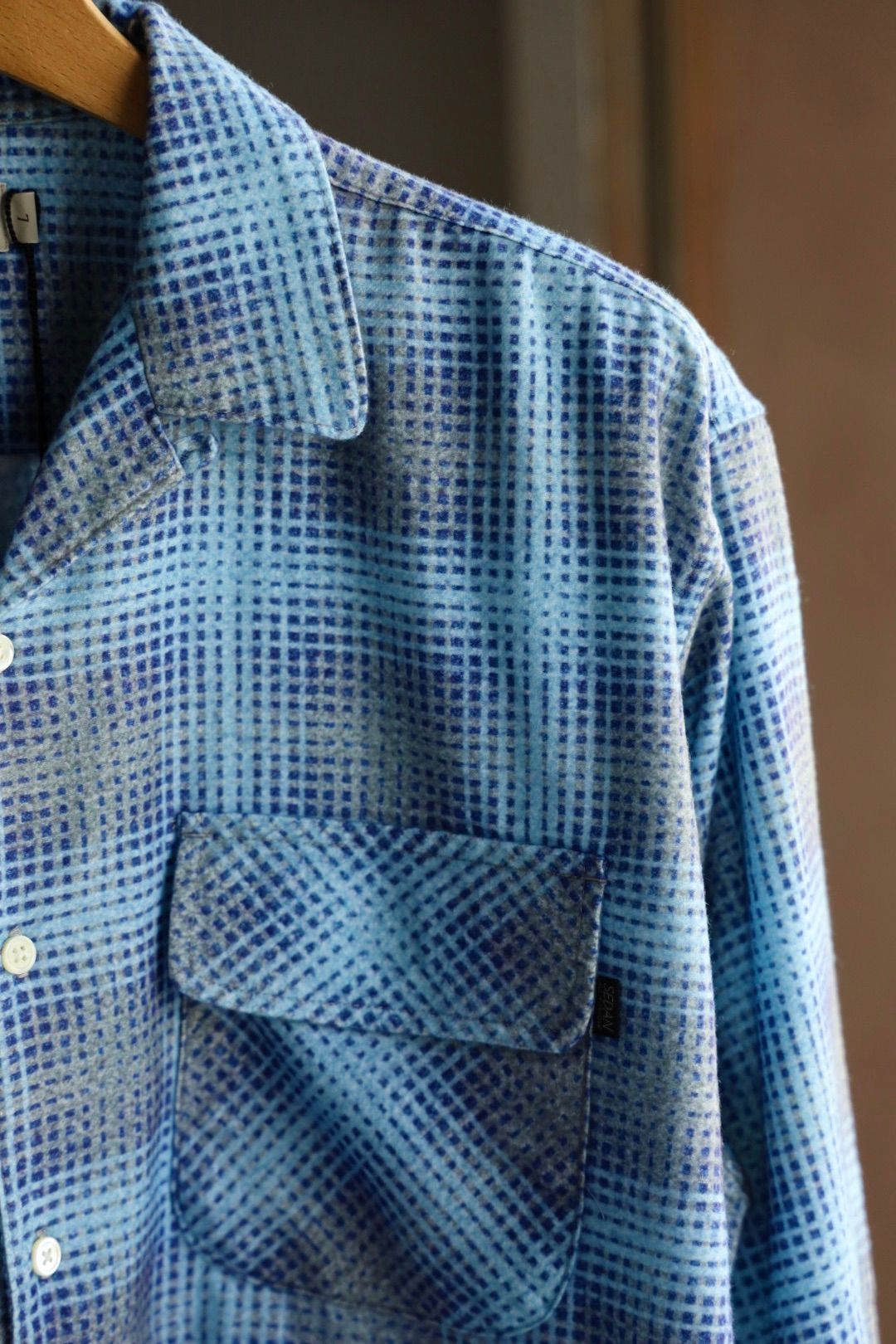 セダンオールパーパス FW25 Printed Plaid Flannel Open Collar Shirt(SD25F-SH02)Blue×Navy☆9月6日(土)発売！