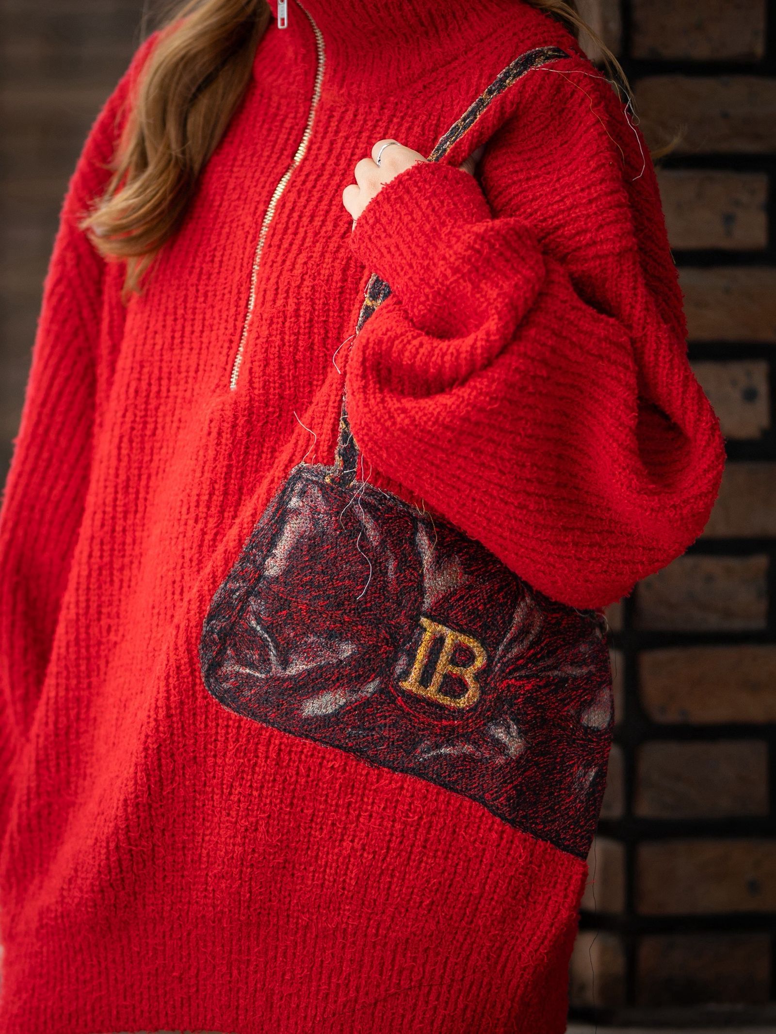 doublet 26FW TROMPE L’OEIL EMBROIDERY HALF ZIP KNIT  style.2026.8.14