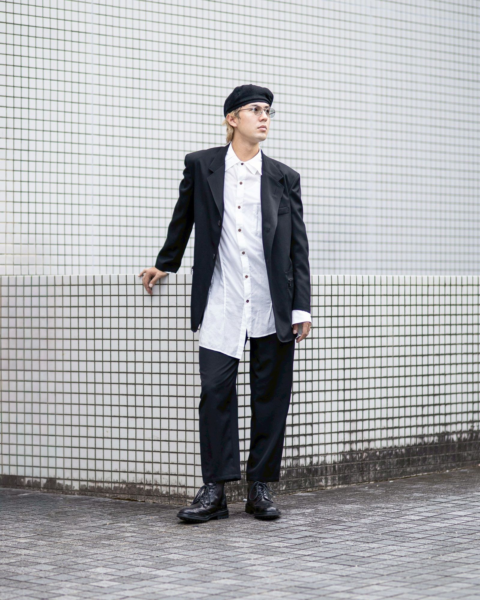 Yohji Yamamoto ラベル切り替えジャケット(HW-J36-100)BLACK