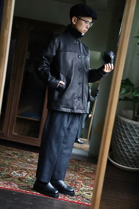 COMME des GARCONS HOMME 26FW ディアスキンレザーカーコートスタイル