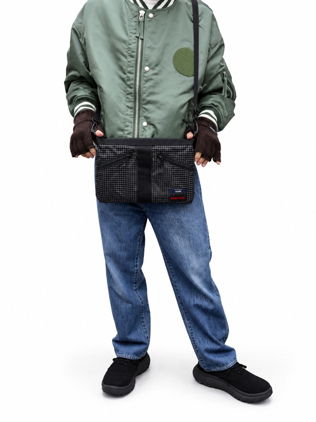 コムデギャルソンオム バッグ BRIEFING W-NAME REVERSIBLE SACOCHE(HR-K209-051)BLACK×BLACK☆10月2日(金)発売！