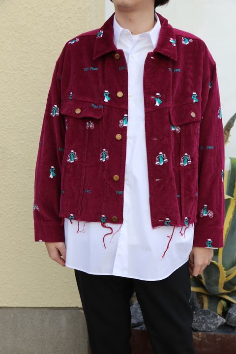 doublet VETNAM EMBROIDERY COURDUROY JACKET PINK style.2020.11.22.