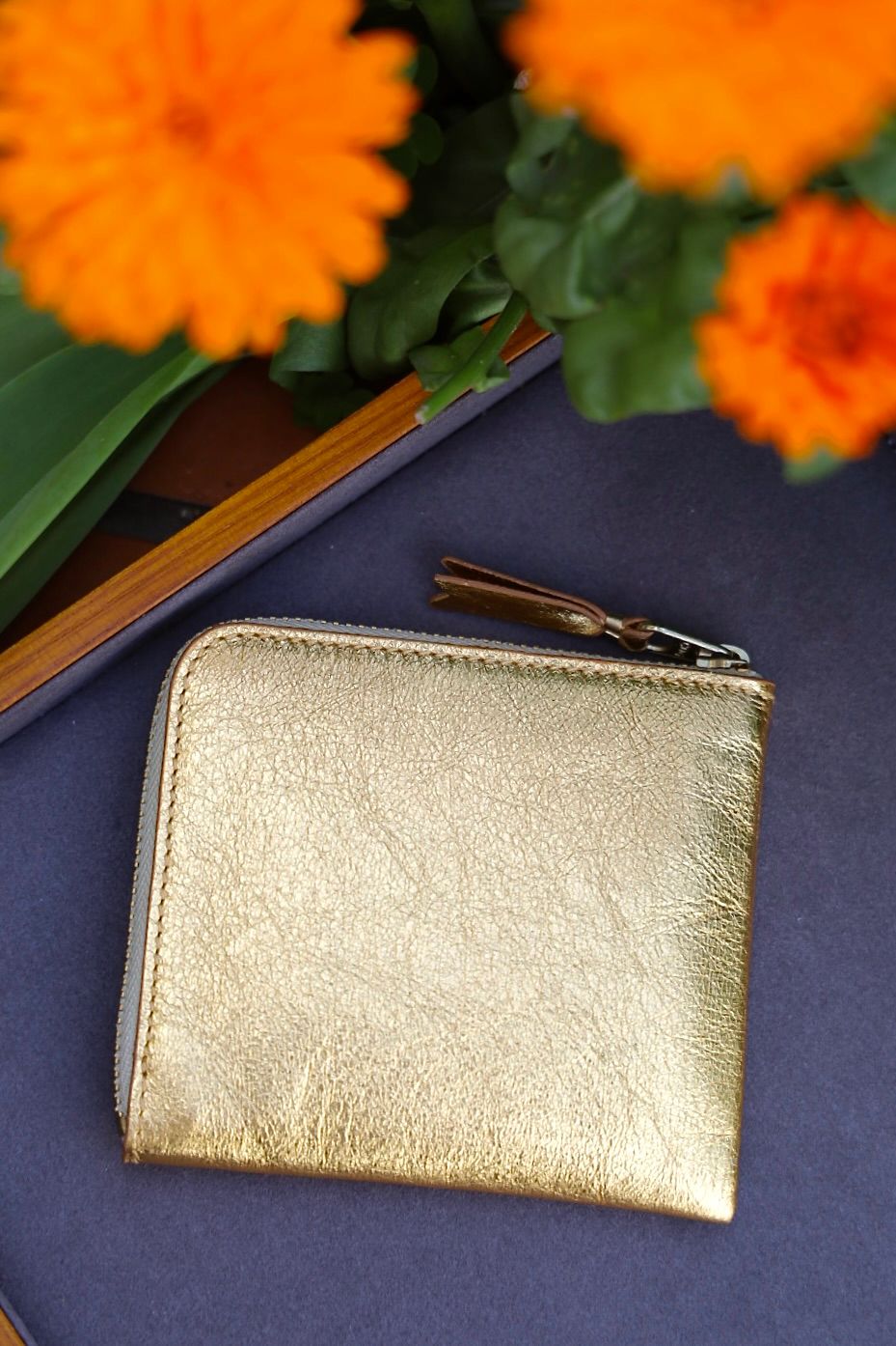 コムデギャルソン L字型ZIP財布(8Z-B031-051-1)GOLD☆4月11日再入荷！