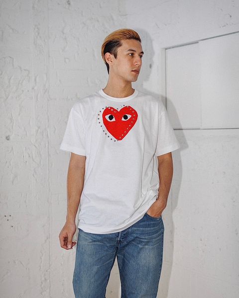PLAY COMME des GARCONS RED HEART STUD Tシャツ