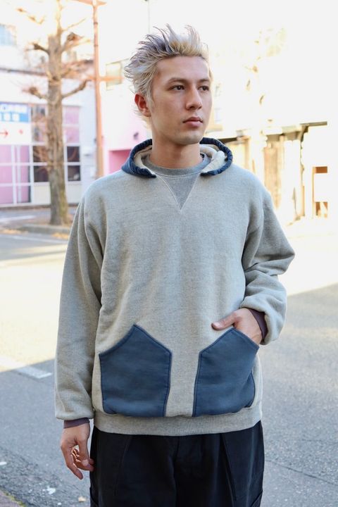 A.PRESSE Vintage Attached Hood Sweat Parka MARKスタイル