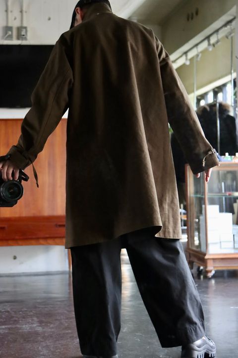 アプレッセ22FW Motorcycle Half Coat"OLIVE"スタイル