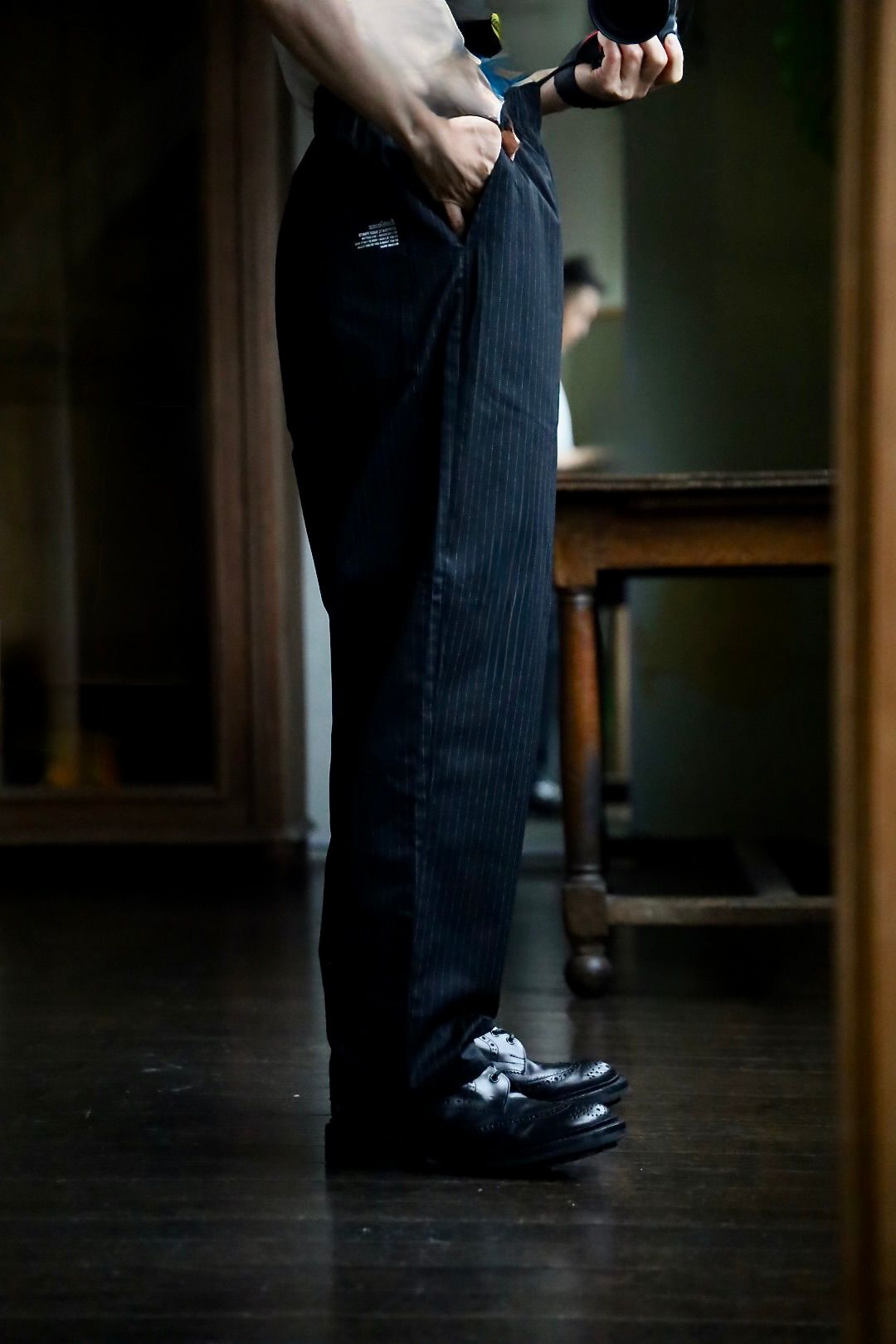 フレッシュサービス CORPORATE EASY PANTS(FSC252-40011B)BLACK STRIPE☆5月24日(土)発売！