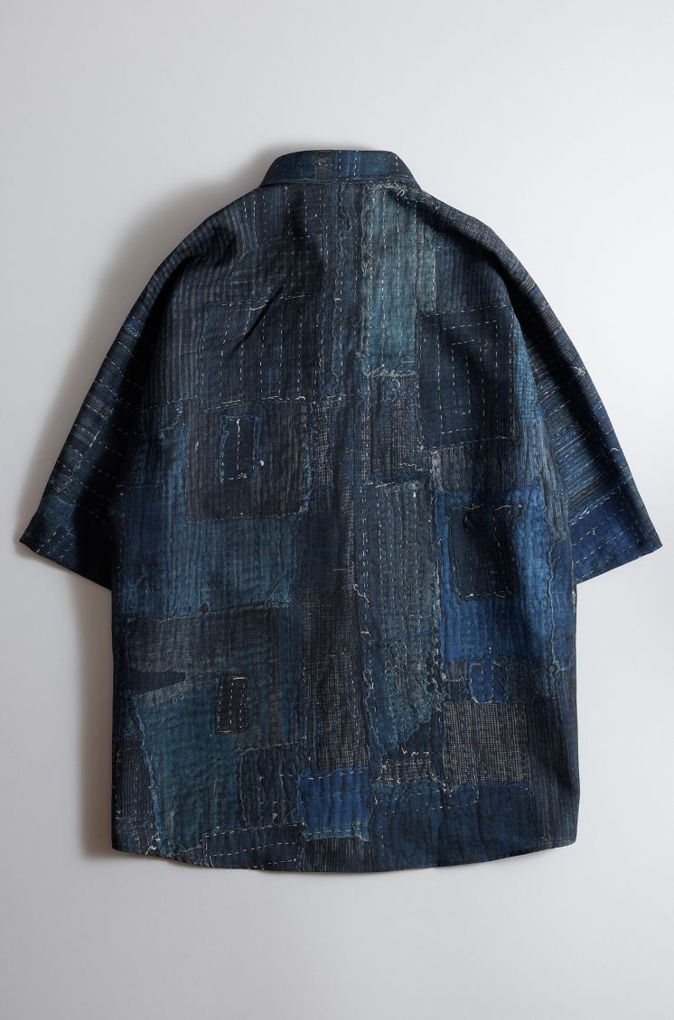ファンダメンタル デニムシャツ PRINTED BORO S/S SHIRT (FA25/SH25P)BORO