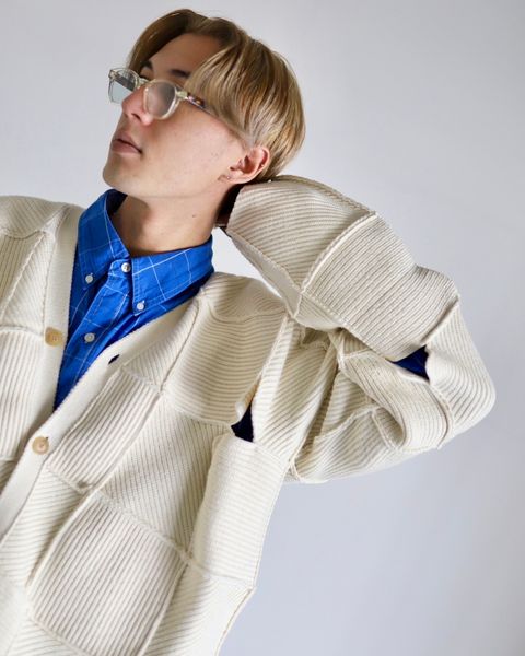 YOKE ヨーク 24SS PATCHWORK RIB BUTTONED CARDIGANスタイル