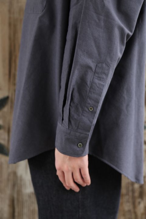 Graphpaper Oxford Oversized Band Collar Shirt(GM211-50137B) style.2021.3.13.