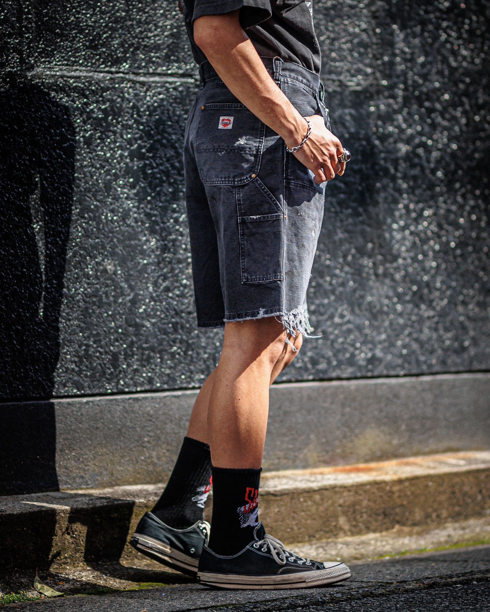 セントマイケル ショーツDOUBLE KNEE SHORTS(SM-HR8-0000-071)BLACK