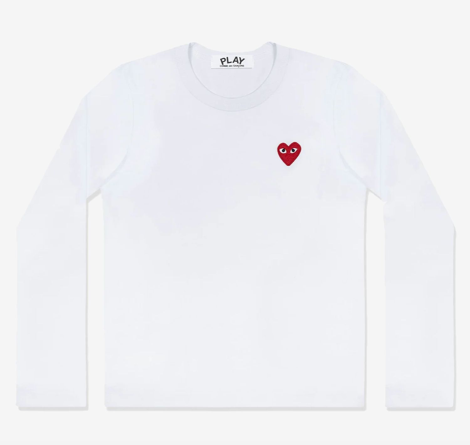 PLAYプレイコムデギャルソン ワンポイントロングスリーブTシャツ(WHITE×REDHEART)☆新作発売！