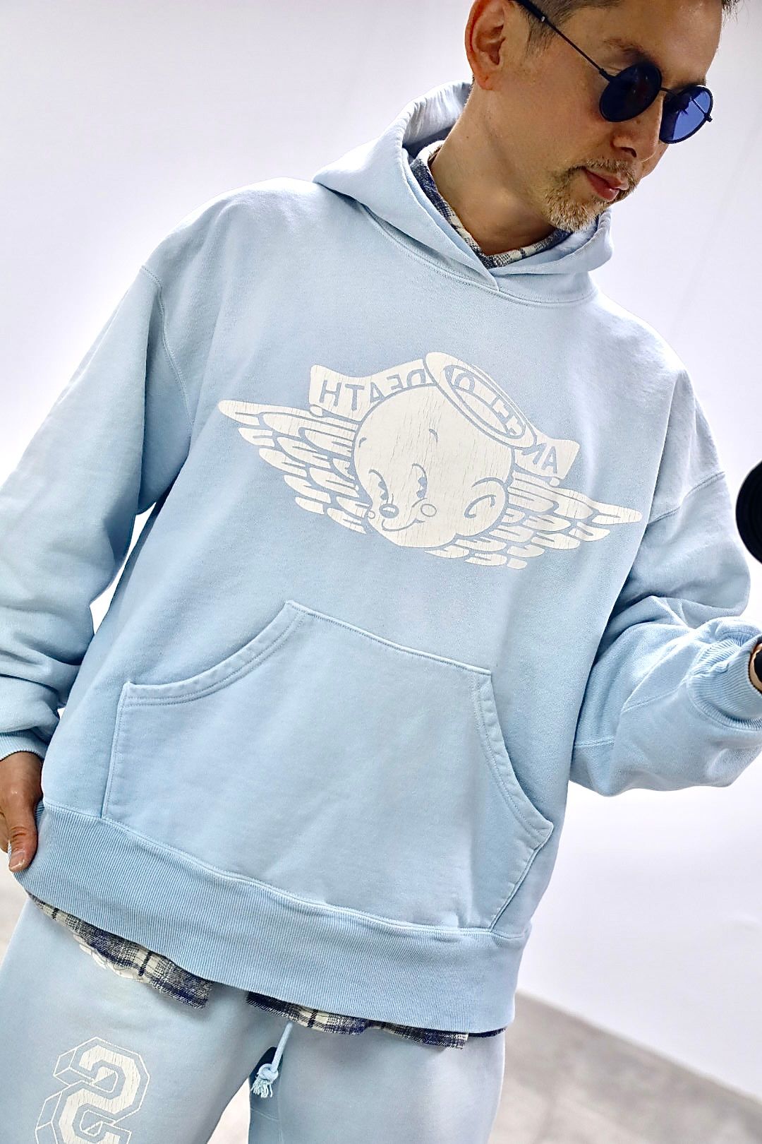 ©SAINT M×××××× セントマイケル 26SS BABY MICHAEL HOODIE"SKY BLUE"スタイル
