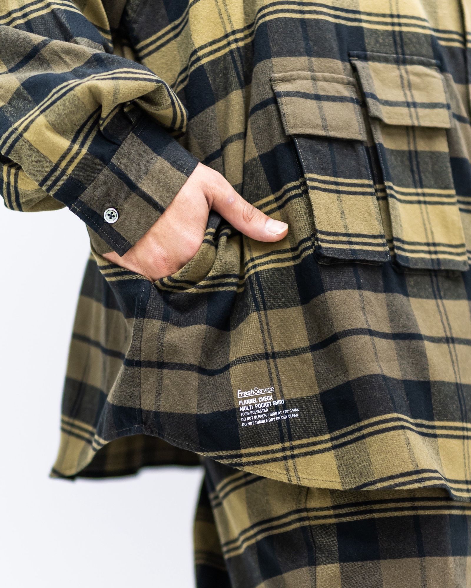 FreshService  FLANNEL CHECK MULTI POCKET SHIRT (BROWN) ☆11月15日新作発売！