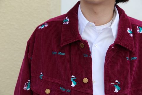 doublet VETNAM EMBROIDERY COURDUROY JACKET PINK style.2020.11.22.