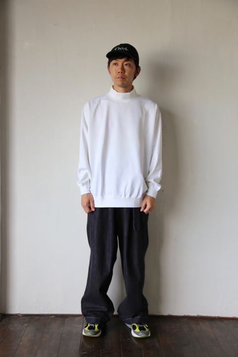 Graphpaper Heavy Weight Mock Neck Hem Rib Tee"WHITE"Style.2020.8.29.
