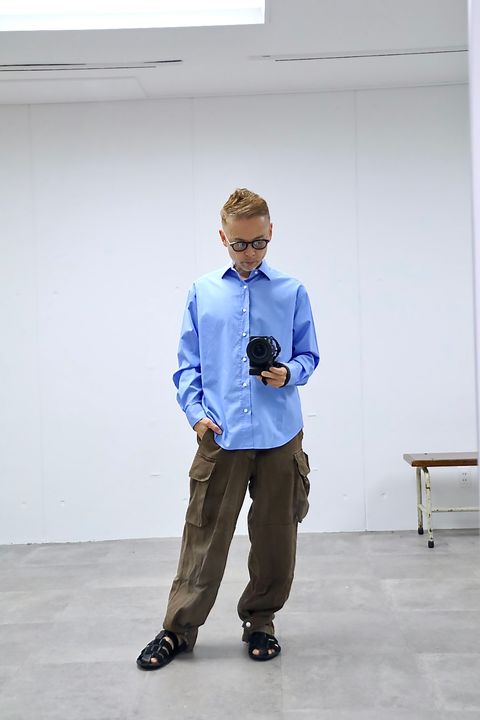 A.PRESSE 2026 STYLE2 Spread Collar Shirts"SAX"スタイル