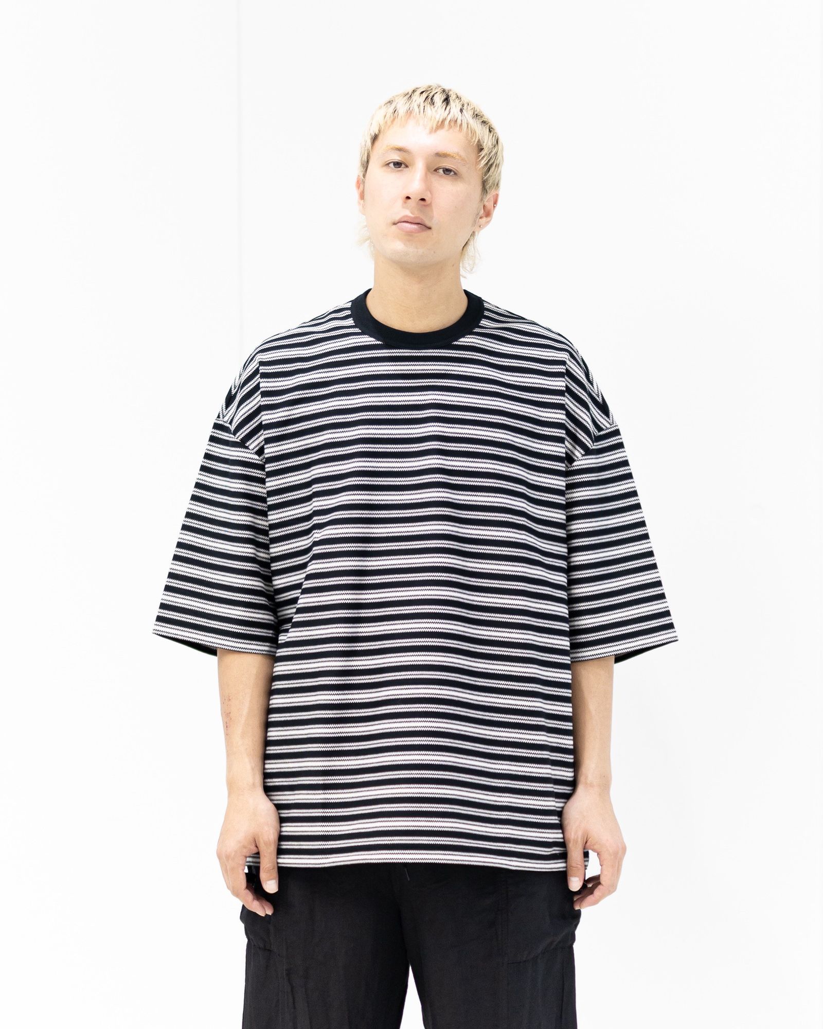 コムデギャルソンオム26SS ラッセルボーダーTシャツ(HQ-T018-051)BLACK×WHITE☆5月1日(金)発売！