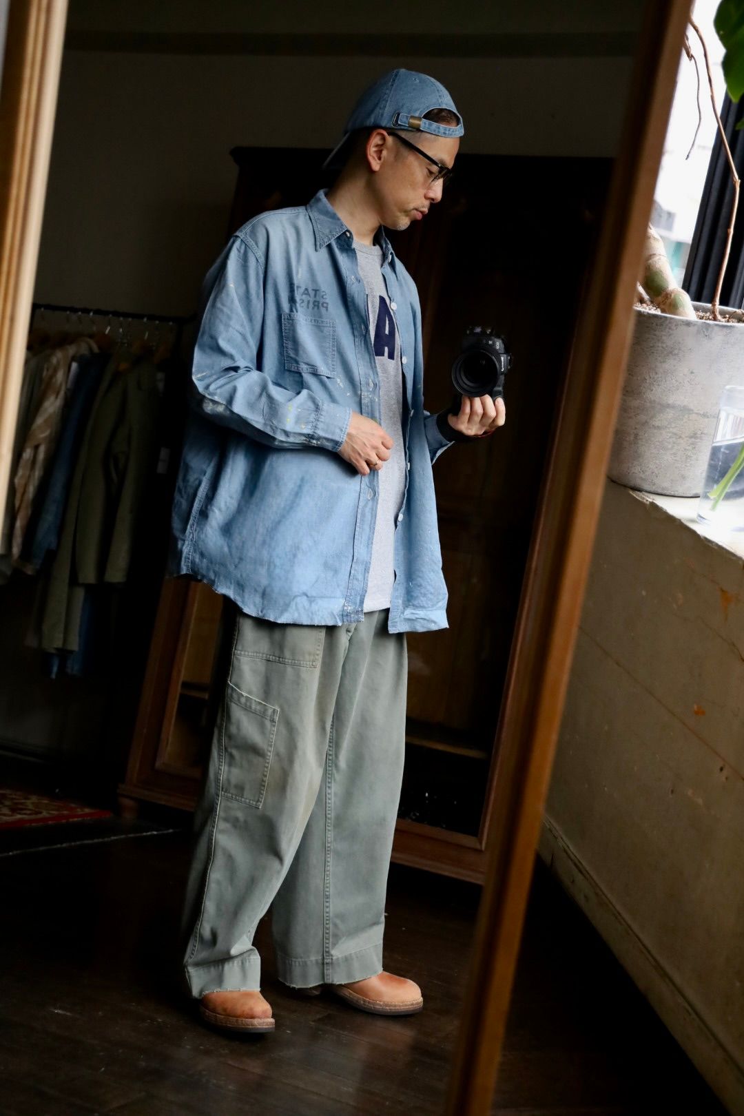 BOW WOW バウワウ シャツ STATE PRISON CHAMBRAY SHIRTS(BW251-SPCS)INDIGO AGING