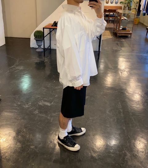 Graphpaper Broad L/S Oversized Regular Collar Shirt(GM203-50110B)"WHITE"Style.2020.7.13.