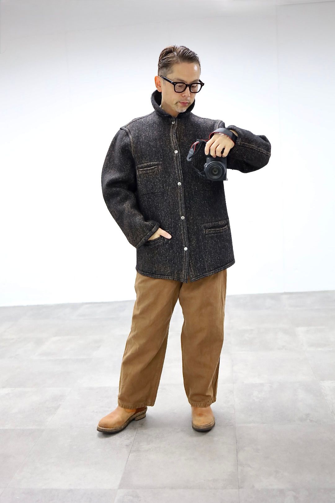 BOW WOW 25FWバウワウ  ジャケットB CLOTH JACKET AGED(BW252-BCJ) AGED MIXED BLACK