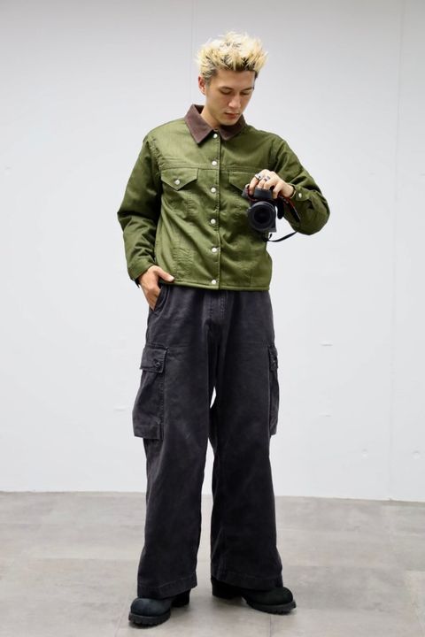 FOUNDOUR  COLOR DENIM JACKET MARK スタイル