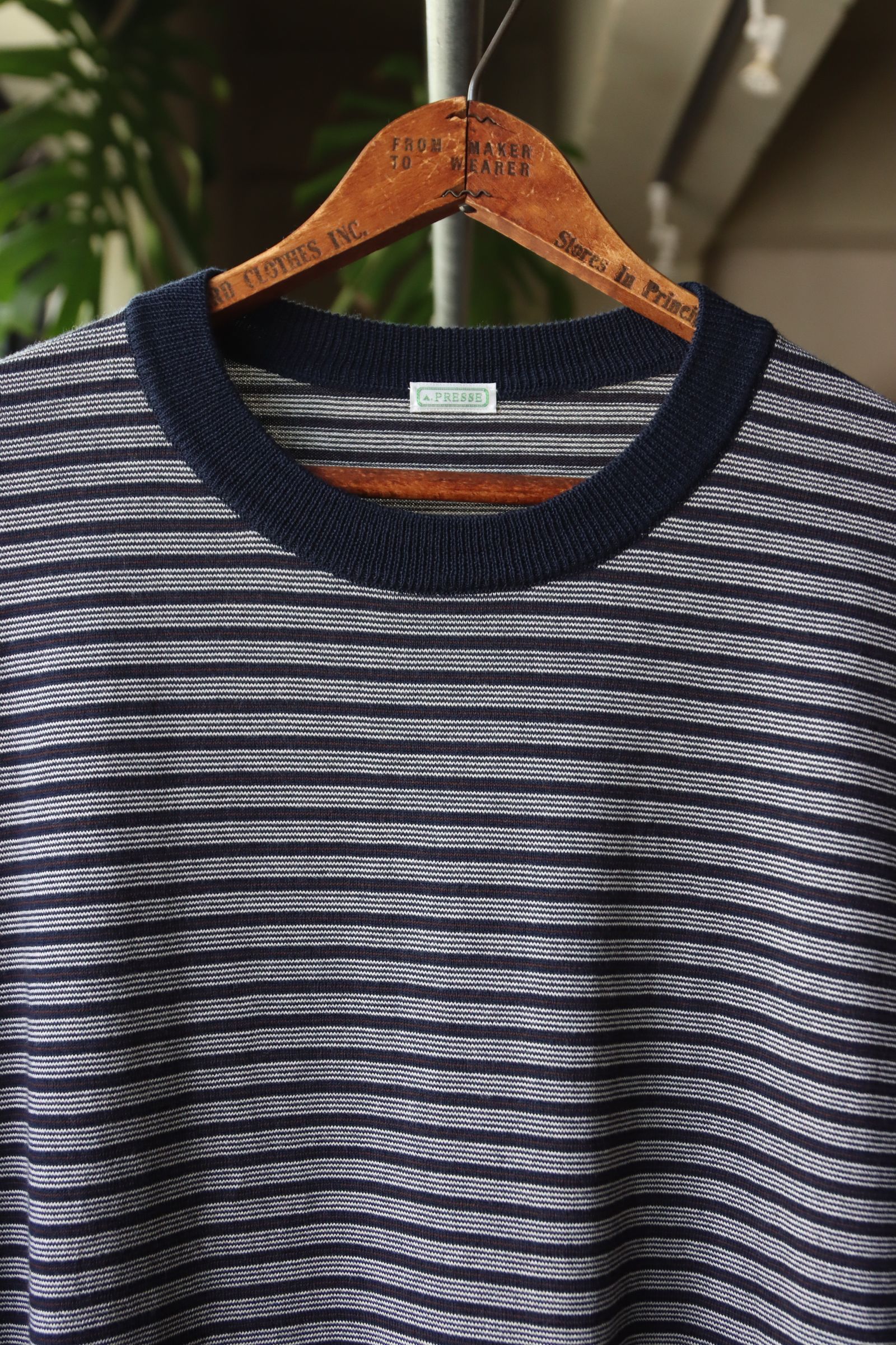 A.PRESSE - アプレッセ24SS High Gauge S/S Striped T-Shirt  (24SAP-03-04K)NAVY×ECRU☆4月13日(土)発売！ | mark